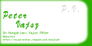 peter vajsz business card